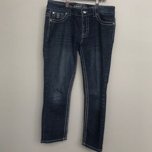 Paisley Sky Blingy capris Dark wash Size 8